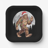 Bigfoot kerstboom lampjes paasquatch papieren bordje (Voorkant)