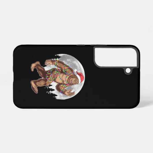Bigfoot kerstboom lampjes paasquatch samsung galaxy hoesje (Achterkant horizontaal)