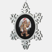 Bigfoot kerstboom lampjes paasquatch tin sneeuwvlok ornament (Rechts)