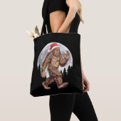 Bigfoot kerstboom lampjes paasquatch tote bag (Dichtbij)