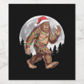 Bigfoot kerstboom lampjes paasquatch wijn etiket (Enkel label)