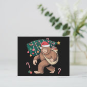 Bigfoot kerstboom lampjes Xmas sasquatch Lover Briefkaart (Staand voorkant)