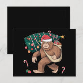 Bigfoot kerstboom lampjes Xmas sasquatch Lover Briefkaart (Voorkant / Achterkant)