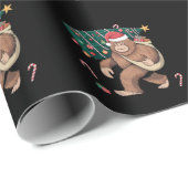 Bigfoot kerstboom lampjes Xmas sasquatch Lover Cadeaupapier (Rol Hoek)