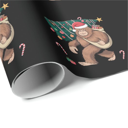 Bigfoot kerstboom lampjes Xmas sasquatch Lover Cadeaupapier (Rol Hoek)