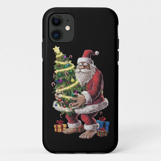 Bigfoot kerstboom lampjes Xmas sasquatch Lover Case-Mate iPhone Case (Achterkant)