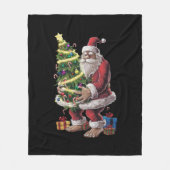 Bigfoot kerstboom lampjes Xmas sasquatch Lover Fleece Deken (Voorkant)