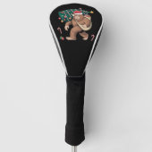 Bigfoot kerstboom lampjes Xmas sasquatch Lover Golfheadcover (Voorkant)
