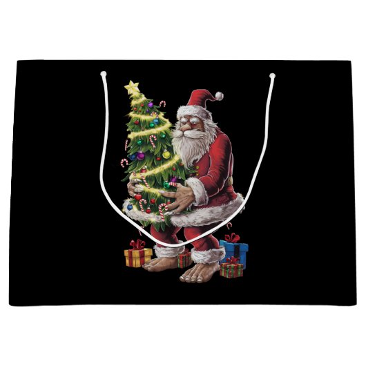 Bigfoot kerstboom lampjes Xmas sasquatch Lover Groot Cadeauzakje (Voorkant)