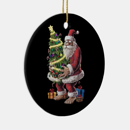 Bigfoot kerstboom lampjes Xmas sasquatch Lover Keramisch Ornament (Rechts)