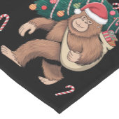 Bigfoot kerstboom lampjes Xmas sasquatch Lover Korte Tafelloper (Hoek)