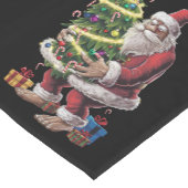 Bigfoot kerstboom lampjes Xmas sasquatch Lover Korte Tafelloper (Hoek)