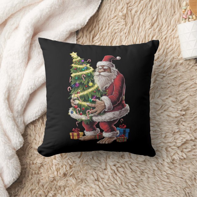 Bigfoot kerstboom lampjes Xmas sasquatch Lover Kussen (Deken)
