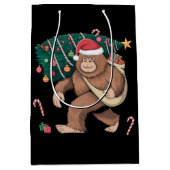 Bigfoot kerstboom lampjes Xmas sasquatch Lover Medium Cadeauzakje (Voorkant)