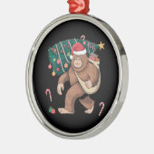 Bigfoot kerstboom lampjes Xmas sasquatch Lover Metalen Ornament (Links)