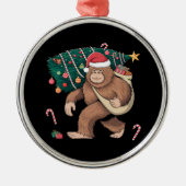 Bigfoot kerstboom lampjes Xmas sasquatch Lover Metalen Ornament (Voorkant)
