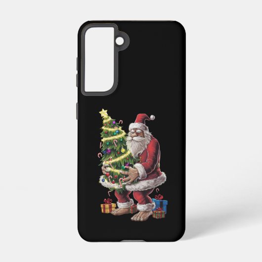 Bigfoot kerstboom lampjes Xmas sasquatch Lover Samsung Galaxy Hoesje (Achterkant)