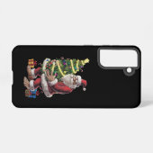 Bigfoot kerstboom lampjes Xmas sasquatch Lover Samsung Galaxy Hoesje (Achterkant horizontaal)