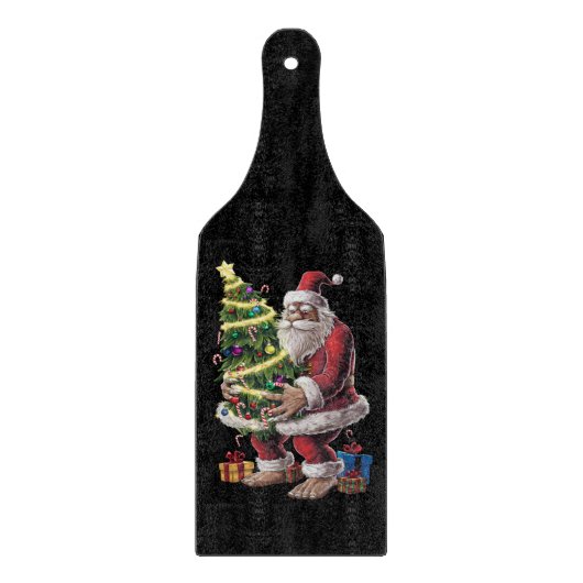 Bigfoot kerstboom lampjes Xmas sasquatch Lover Snijplank (Voorkant)