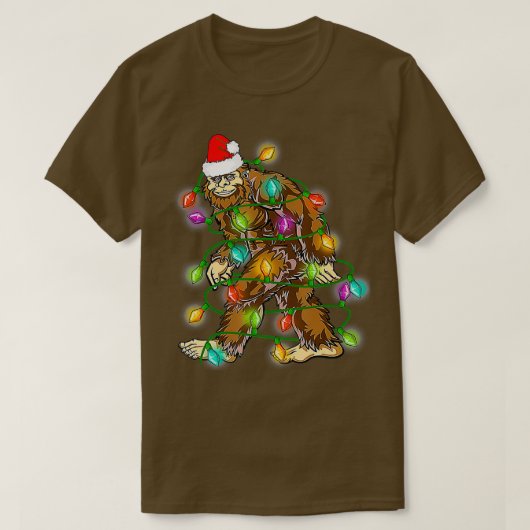 Bigfoot kerstboom - lights jums t-shirt (Design voorkant)