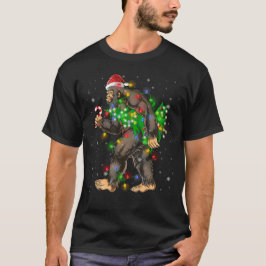 Bigfoot kerstboom - lights jums t-shirt