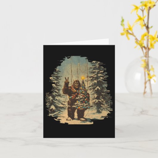Bigfoot Kerstboom Lights Tarot Xmas Sasquatch Kaart (Gele Bloem)