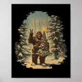 Bigfoot Kerstboom Lights Tarot Xmas Sasquatch Poster (Voorkant)