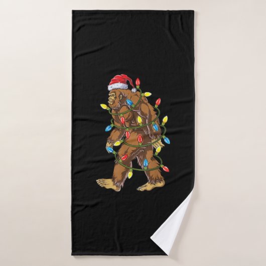 Bigfoot kerstboom Lights Xmas Boys Mannen Badhanddoek (Badhanddoek)