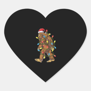 Bigfoot kerstboom Lights Xmas Boys Mannen Hart Sticker