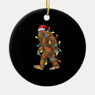 Bigfoot kerstboom Lights Xmas Boys Mannen Keramisch Ornament