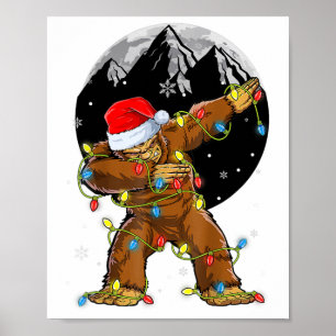 Bigfoot kerstboom Lights Xmas Boys Mannen Poster