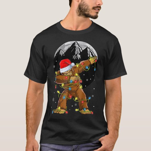 Bigfoot kerstboom Lights Xmas Boys Mannen T-shirt (Voorkant)
