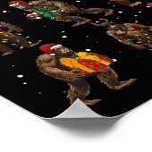 Bigfoot Kerstboom Lights Xmas Decorations Boy Poster (Hoek)