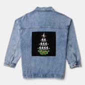 Bigfoot kerstboom Sasquatch Santa Lovely Denim Jacket (Achterkant)