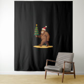 Bigfoot Kerstboom Sinterklaas Hoed (1) Wandkleed (In situ)