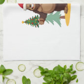 Bigfoot Kerstboom Sinterklaas Hoed (4) Theedoek (Gevouwen)