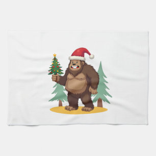 Bigfoot Kerstboom Sinterklaas Hoed (4) Theedoek