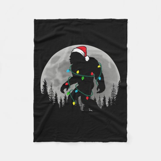 Bigfoot kerstboom verlicht Funny Xmas Sas Fleece Deken (Voorkant)