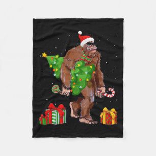 Bigfoot kerstboom verlicht Funny Xmas Sas Fleece Deken