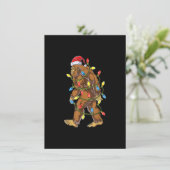 Bigfoot kerstboom verlicht Funny Xmas Sas Kaart (Staand voorkant)