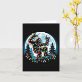 Bigfoot kerstboom verlicht Funny Xmas Sas Kaart (Gele Bloem)