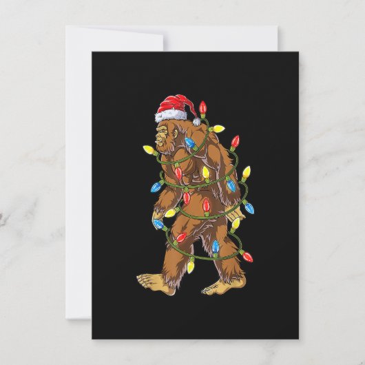 Bigfoot kerstboom verlicht Funny Xmas Sas Kaart (Voorkant)