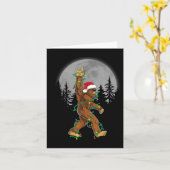 Bigfoot kerstboom verlicht Funny Xmas Sas Kaart (Gele Bloem)