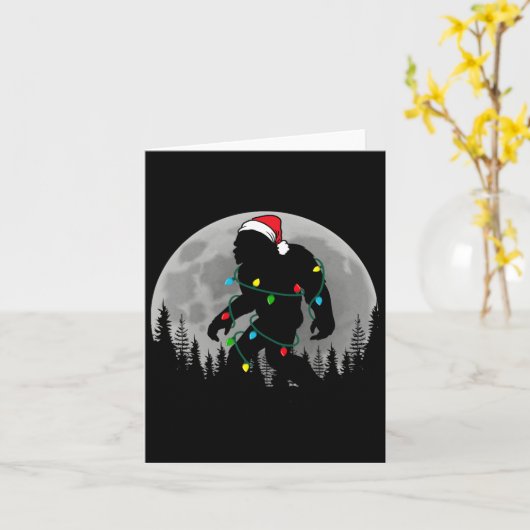 Bigfoot kerstboom verlicht Funny Xmas Sas Kaart (Gele Bloem)