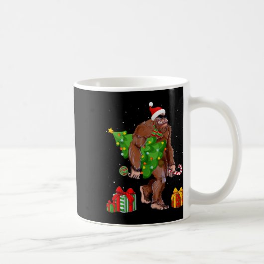 Bigfoot kerstboom verlicht Funny Xmas Sas Koffiemok (Rechts)