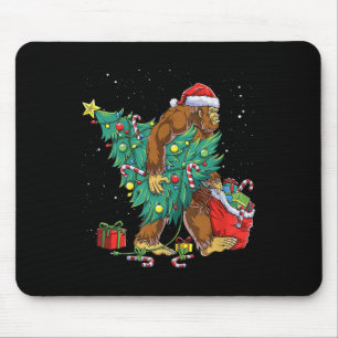 Bigfoot kerstboom verlicht Funny Xmas Sas Muismat
