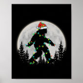 Bigfoot kerstboom verlicht Funny Xmas Sas Poster (Voorkant)