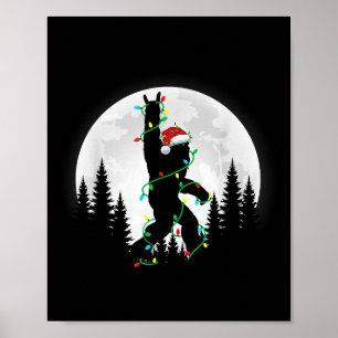 Bigfoot kerstboom verlicht Funny Xmas Sas Poster