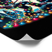 Bigfoot kerstboom verlicht Funny Xmas Sas Poster (Hoek)
