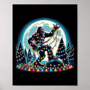 Bigfoot kerstboom verlicht Funny Xmas Sas Poster